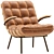 Modern Eco Leather Armchair - Cognac Java 3D model small image 1
