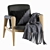 Sleek Leather Buck Chair 3D model small image 1