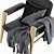 Sleek Leather Buck Chair 3D model small image 4