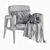 Sleek Leather Buck Chair 3D model small image 7