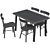 Norråker & Norraryd: Birch Black Dining Set 3D model small image 3