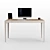 Modern Solid Oak Desk 3D model small image 2