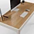 Modern Solid Oak Desk 3D model small image 3