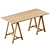 Title: Eco Wood Desk with Triangular Legs 3D model small image 2