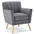 Title: Merel Mid-Century Club Chair in Chic Fabric 3D model small image 1