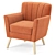 Title: Merel Mid-Century Club Chair in Chic Fabric 3D model small image 2