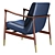 Sleek Leather Hudson Armchair 3D model small image 4