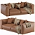 DItre Buble Leather Sofa - Modern 2 Seater 3D model small image 1