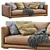 Poliform Bristol Leather Sofa 3D model small image 1