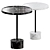 Black & White Marble End Table 3D model small image 1