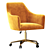 Frosted Velvet Office Chair: Adjustable Swivel 3D model small image 1
