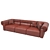 Natuzzi Classic Duo  Leather and Fabric Combination 3D model small image 5