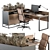 Executive Office Furniture Set 3D model small image 1