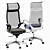 Neo Mesh Office Chair: Silver Metal, Fabric Upholstery, Ergonomic Design 3D model small image 1