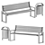 Industrial Loft Bench & Urn Set 3D model small image 3