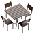 Industrial Loft Dining Set 3D model small image 2