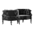 Modern Black Velvet Sofa 3D model small image 1