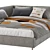 Product Title: Timo Corner Upholstered Bed 2 3D model small image 7