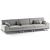 Elegant Mercury 3-Seater Sofa 3D model small image 3