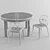 Connubia Atelier Table & Alchemia Chair Set 3D model small image 4