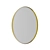 Antique Brass Round Mirror: Iron Gold 3D model small image 2
