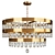 Lustrous 6-Light Antique Gold Chandelier 3D model small image 1