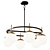 Elegant Alluria Chandelier: Etched Opal Glass 3D model small image 1