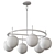 Elegant Alluria Chandelier: Etched Opal Glass 3D model small image 2