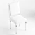 French-inspired Louis Square Desk Chair 3D model small image 6