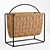 Sleek Suede Magazine Storage 3D model small image 1