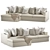 Summit Slipcovered Chaise Sectional: Ultimate Comfort and Style 3D model small image 1