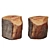 Rustic Wood Log Stool 3D model small image 1