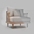 Versatile Wood and Fabric Armchair 3D model small image 2