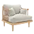 Versatile Wood and Fabric Armchair 3D model small image 5