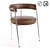 Vintage Chrome Leather Dining Armchair 3D model small image 1