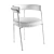 Vintage Chrome Leather Dining Armchair 3D model small image 2