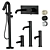 Ritmonio Set: Elegant Stainless Steel Bath Fixtures 3D model small image 2
