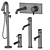 Ritmonio Set: Elegant Stainless Steel Bath Fixtures 3D model small image 4