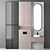 Modern Bathroom Set with Sink, Mirror, Cabinet, Lighting, and Installation 3D model small image 2