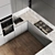 Modern Kitchen 079: Gas Hob, Oven, Coffee Machine, Sink & Hood 3D model small image 3