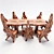 Indonesian Handmade Woodstone Dining Set 3D model small image 8