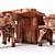 Indonesian Handmade Woodstone Dining Set 3D model small image 10