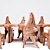 Indonesian Handmade Woodstone Dining Set 3D model small image 11