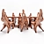 Indonesian Handmade Woodstone Dining Set 3D model small image 27