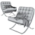 Modern Barcelona Chair replica 3D model small image 3