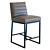 Sleek Leather Counter Stool: Crate & Barrel Channel 3D model small image 1