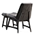 Vintage Weathered Oak Chair: Dark Grey Elegance 3D model small image 4