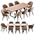 Modern Frida Dining Set: Chair & Table 3D model small image 2