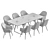 Modern Frida Dining Set: Chair & Table 3D model small image 6