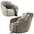 Comfort Collection Fabric Armchair 3D model small image 3